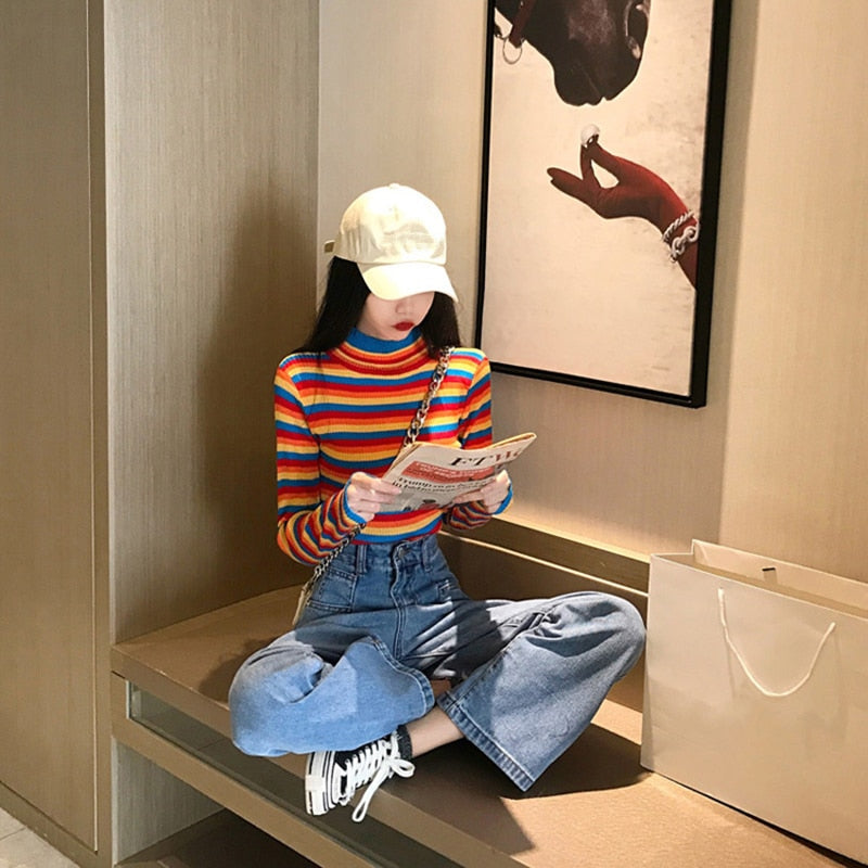 Knitted Rainbow Top