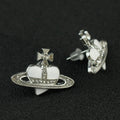 Saturn Heart Diamond Earrings