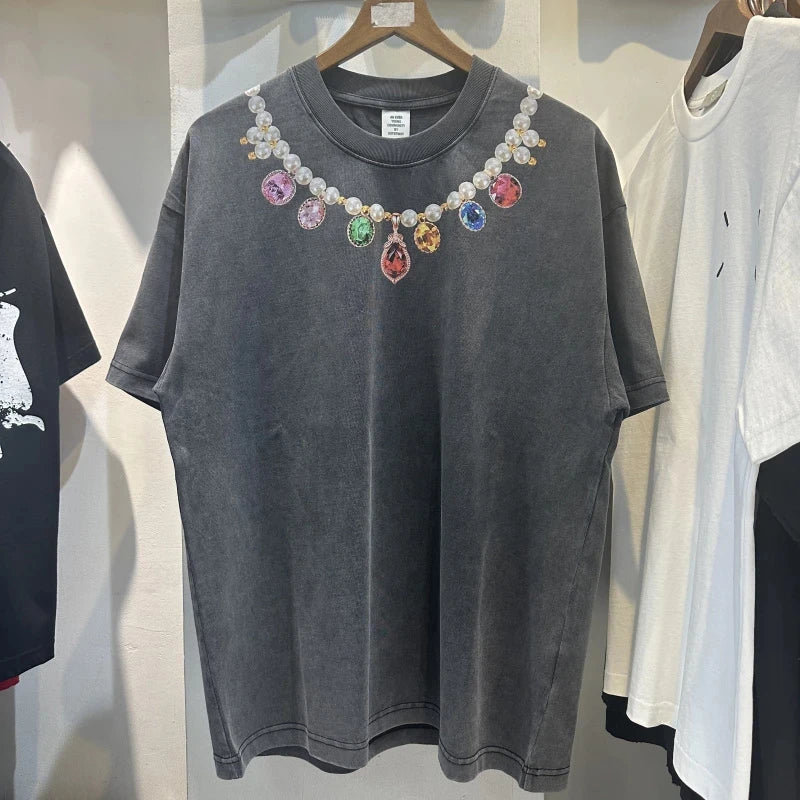 Pearl Diamond Necklace Tee