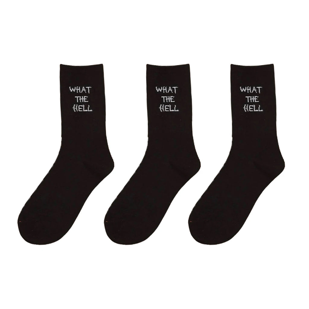 5/10/20 Pairs Men's Crew Socks, English Letter Design, Unique, Comfortable, Breathable, Moisture-Wicking