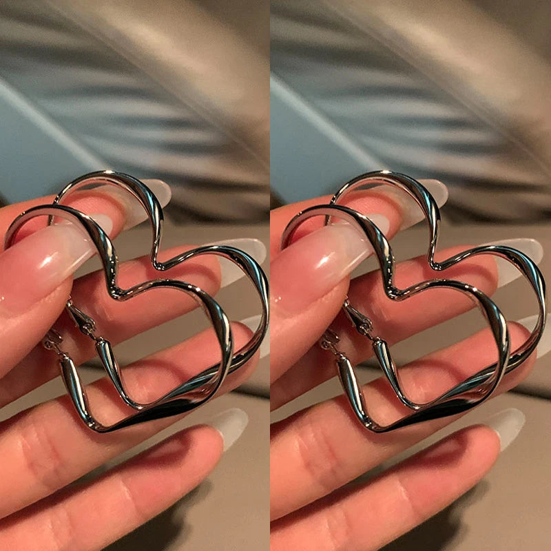 1Pair Liquid Heart Earrings