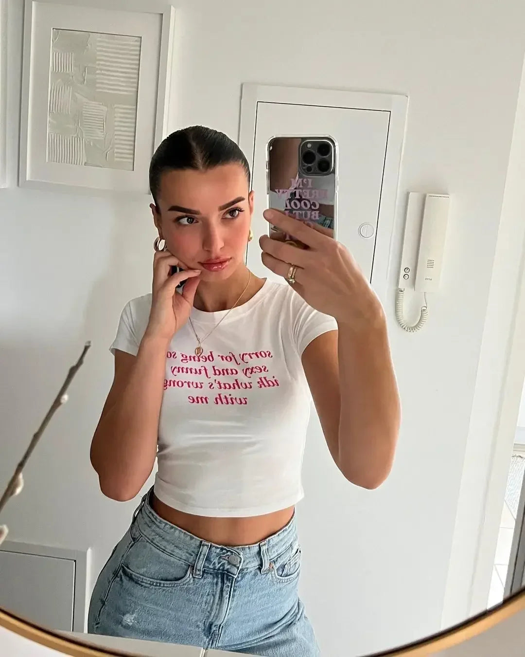 Sorry For Being So Sexy And Funny IDK What's Wrong With Me Crop Top