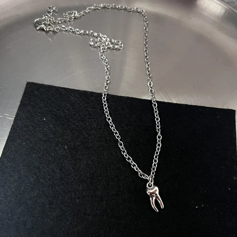 Solid Steel Charm Necklaces