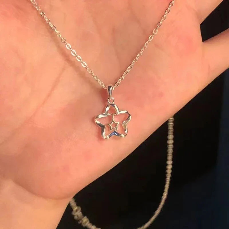 Hollow Out Star Pendant Necklace