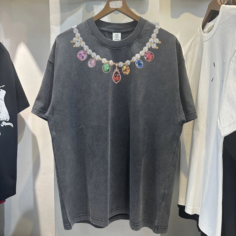 Pearl Diamond Necklace Tee