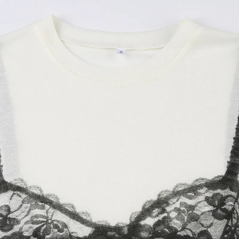 Black Lace Bra Tee
