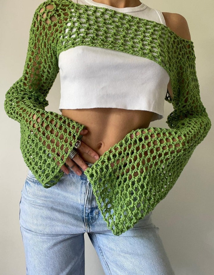 Knitted FIsherman Mesh Sleeves
