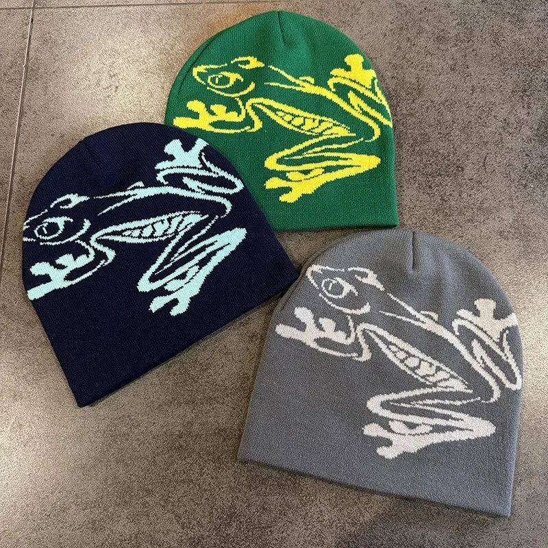 Tree Frog Knitted Beanie