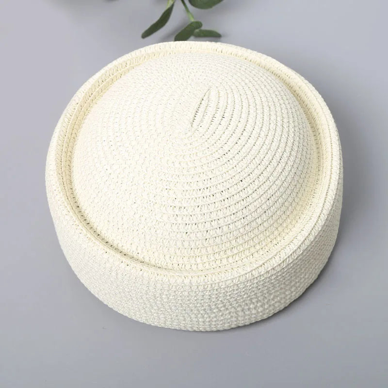 Straw Pillbox Hat