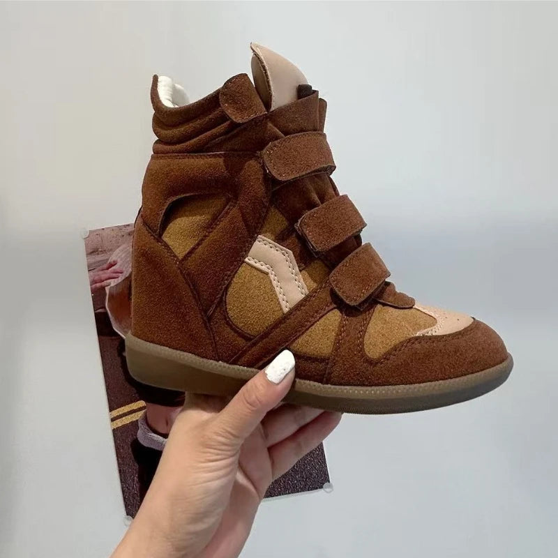 Genuine Leather Marant Wedge Heel Sneakers