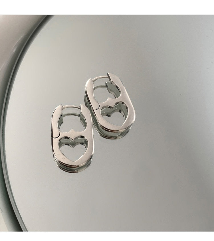 Double Heart Bottle Cap Earrings