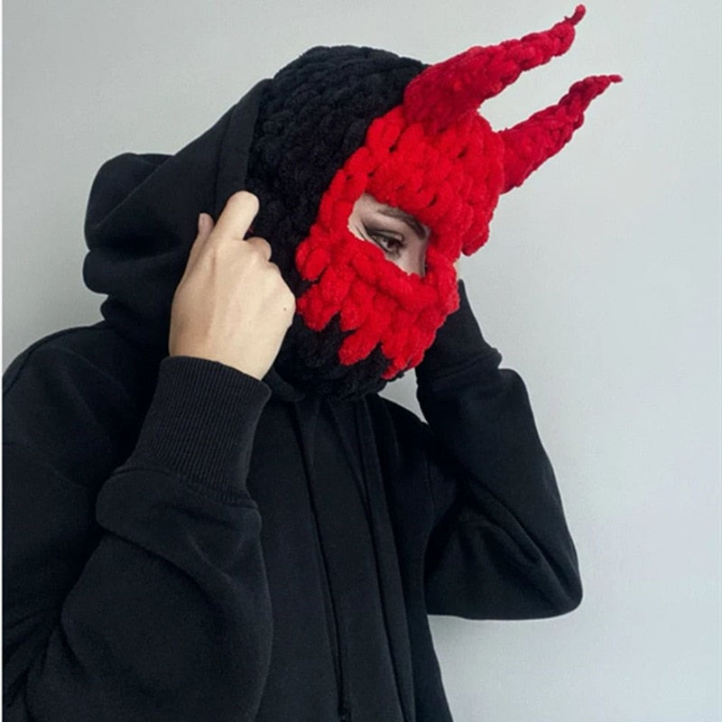 Knitted Devil Balaclava
