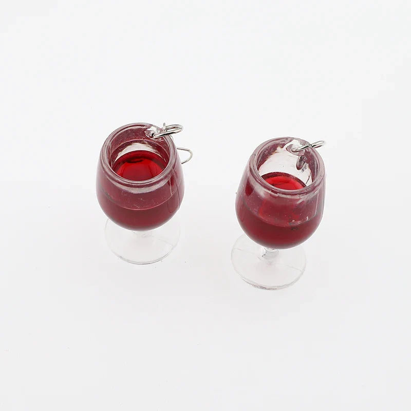 Red Wine Glass Earrings