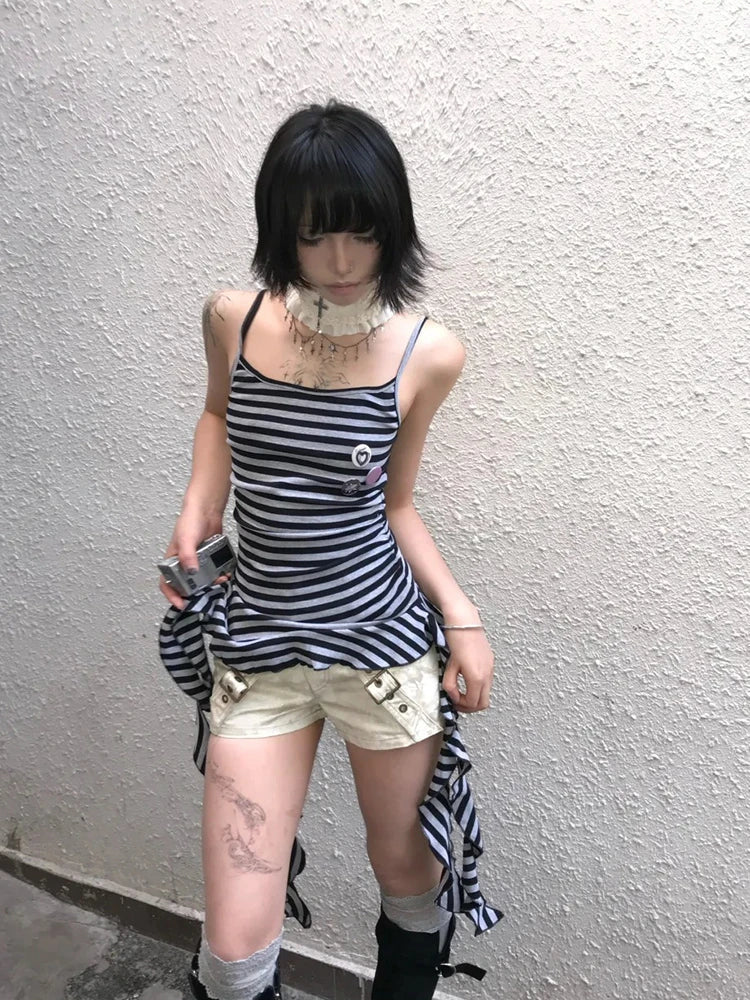 Vintage Striped Wavy Tank Top