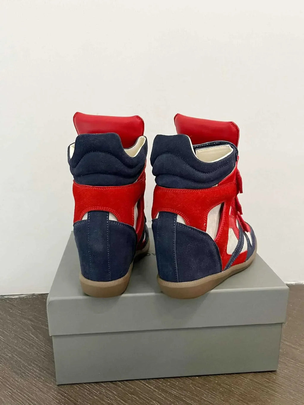 Genuine Leather Marant Wedge Heel Sneakers