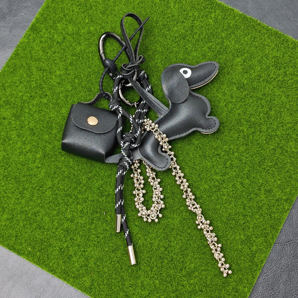 Leather Wiener Dog Key Pendant
