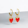 Fire Red Heart Earings