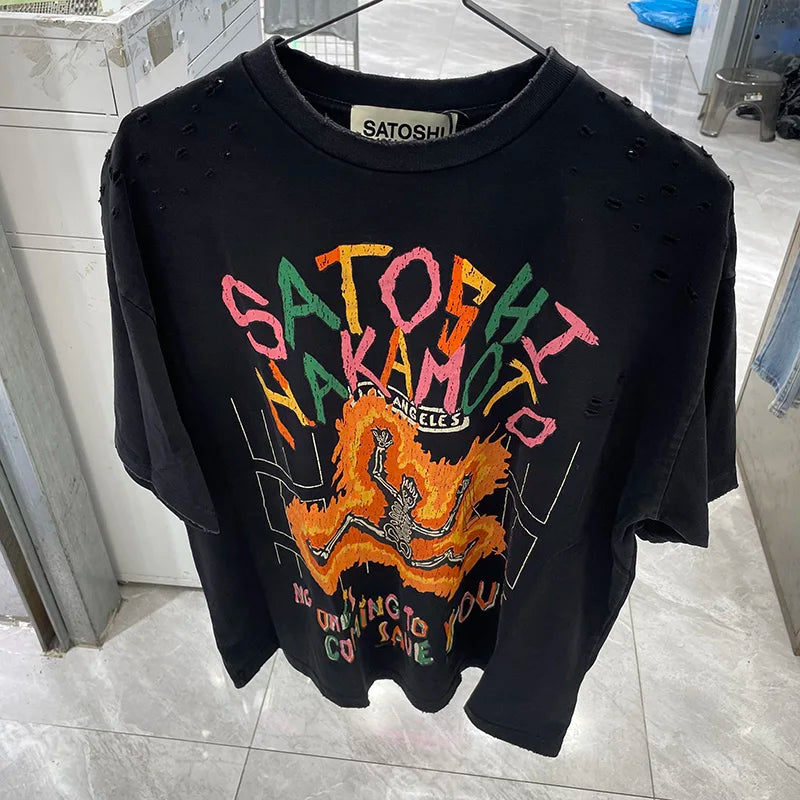 Washed Satoshi Nakamoto Letter Logo Tee