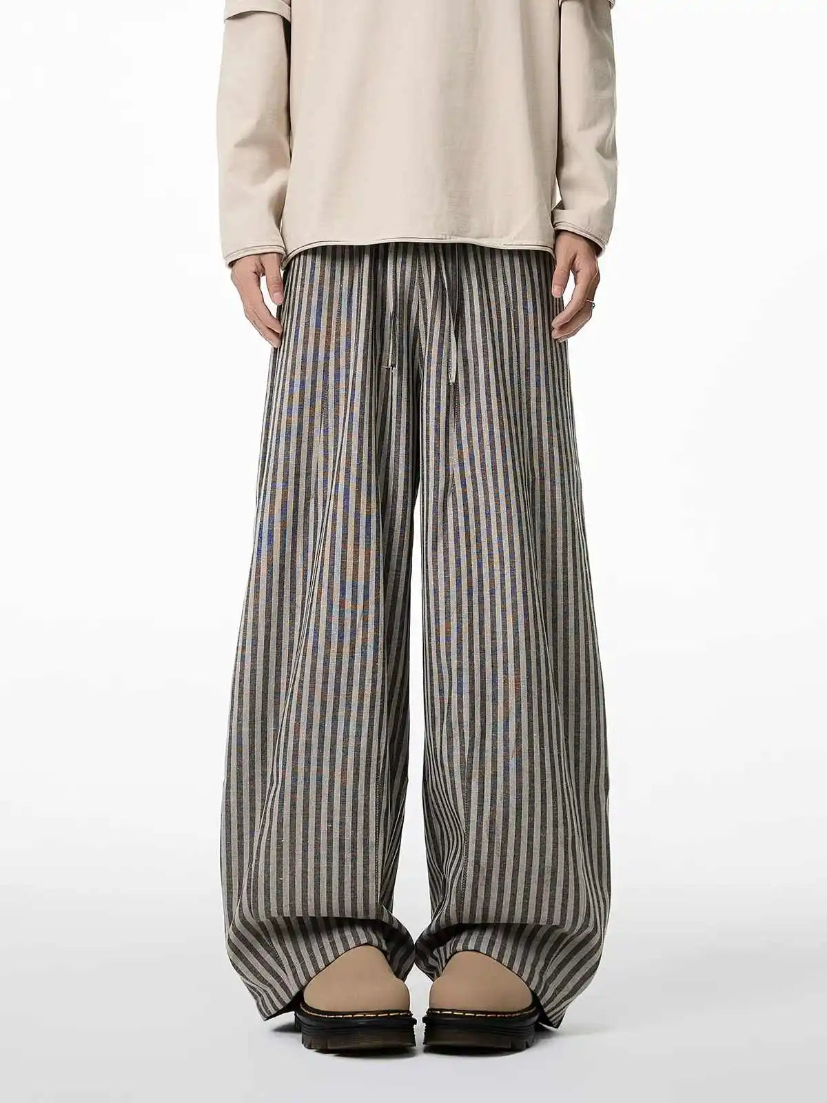Japanese Striped Baggy Long Pants