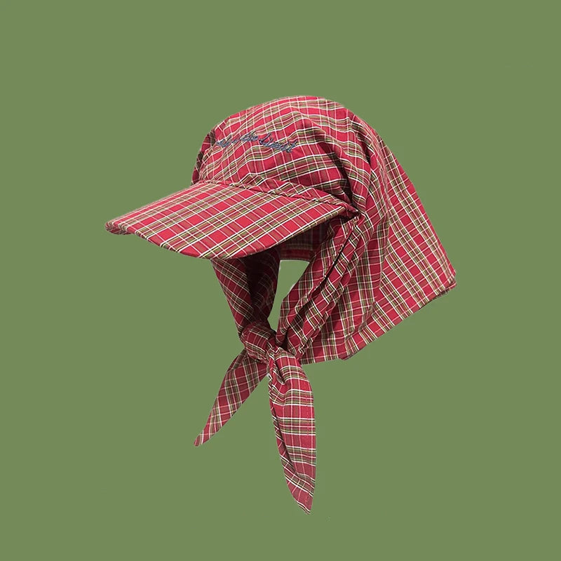 Plaid Head Scarf Hat
