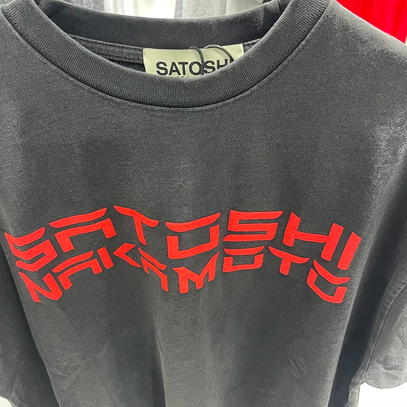 Washed Satoshi Nakamoto Letter Logo Tee