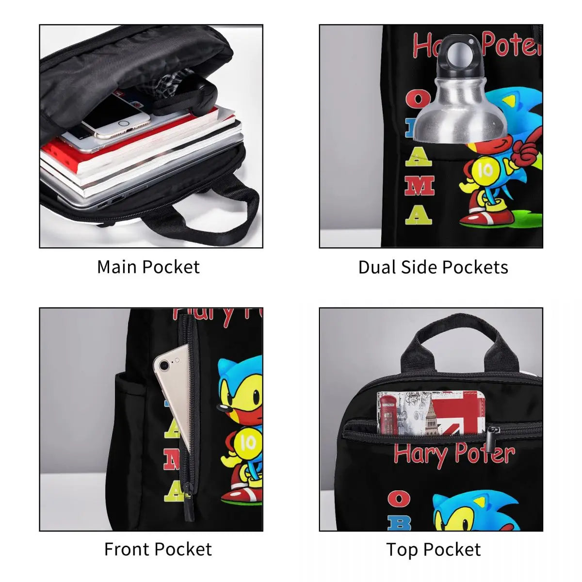 Hary Poter Sonic Obama Backpack