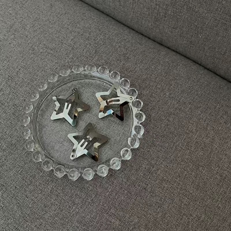 10Pcs Silver Star Hairclips