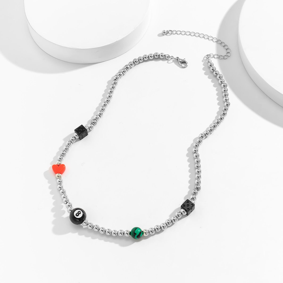Eight Ball Dice Choker Necklace