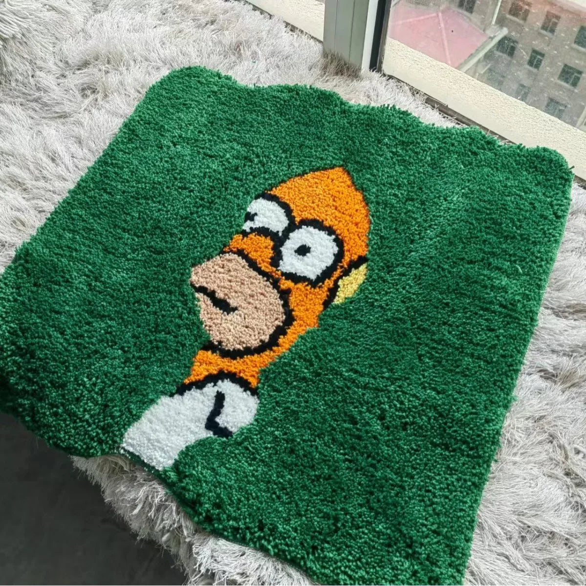 Homer Simpson Disappearing Bush Tufted Rug
