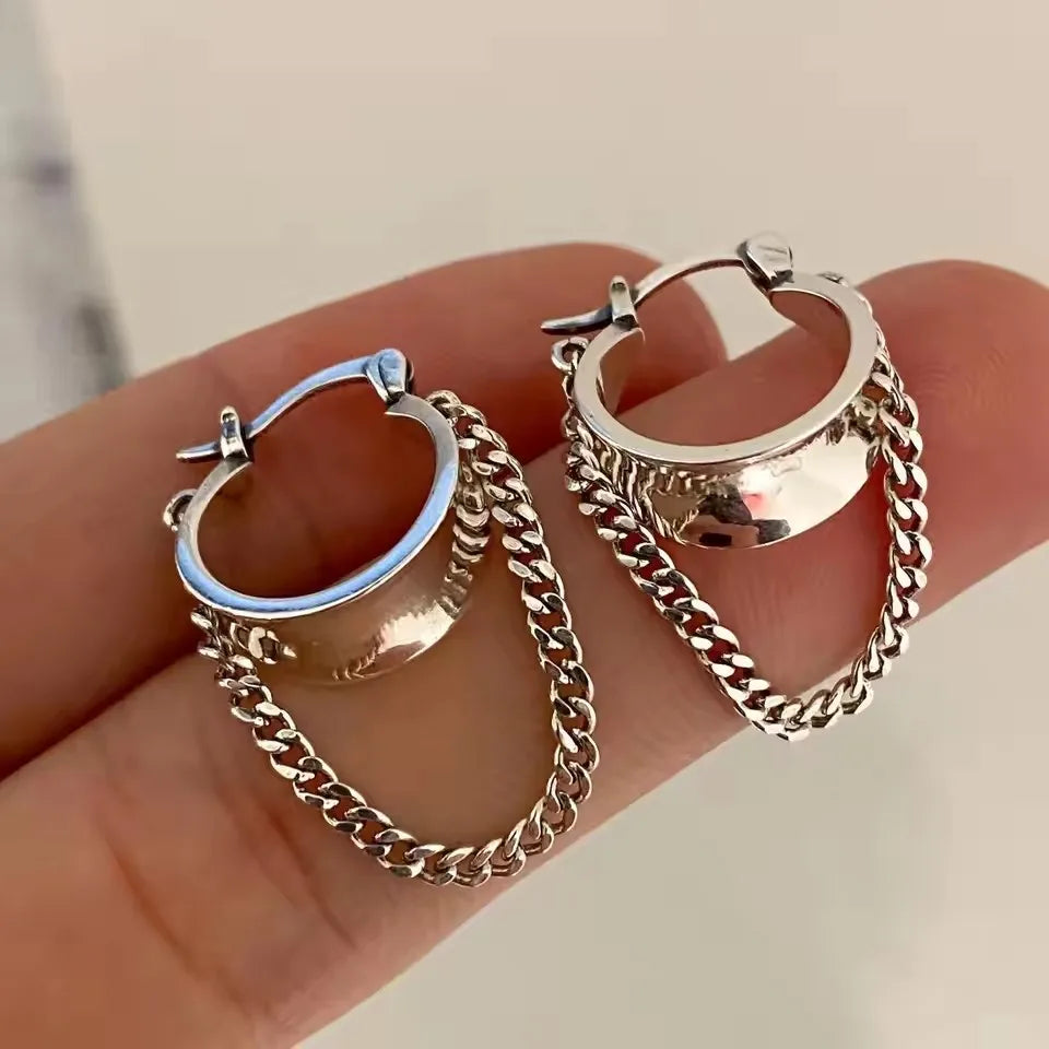 925 Sterling Silver Star Moon Earrings