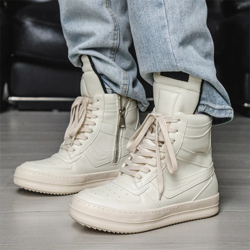 High-Top Leather Sneakers