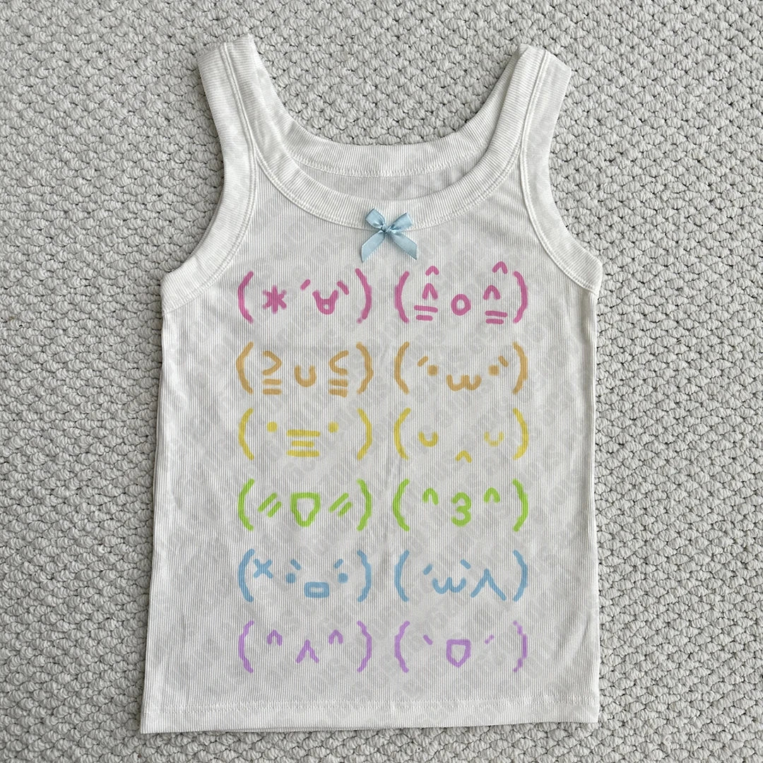 2000s Kaomoji Tank Top