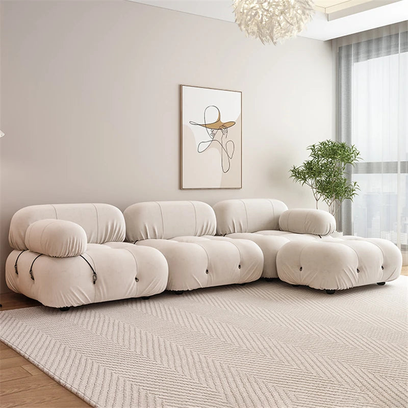 Modern Tufted L-Shaped Mario Bellini Sofa