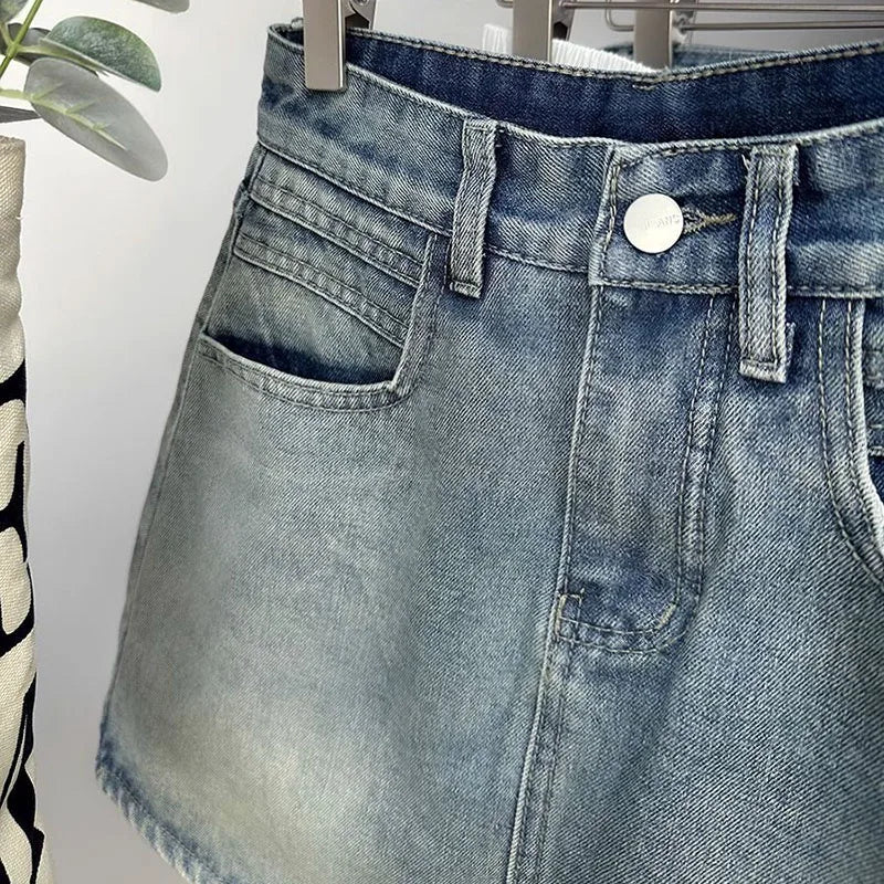 Asymmetrical Denim Skirt