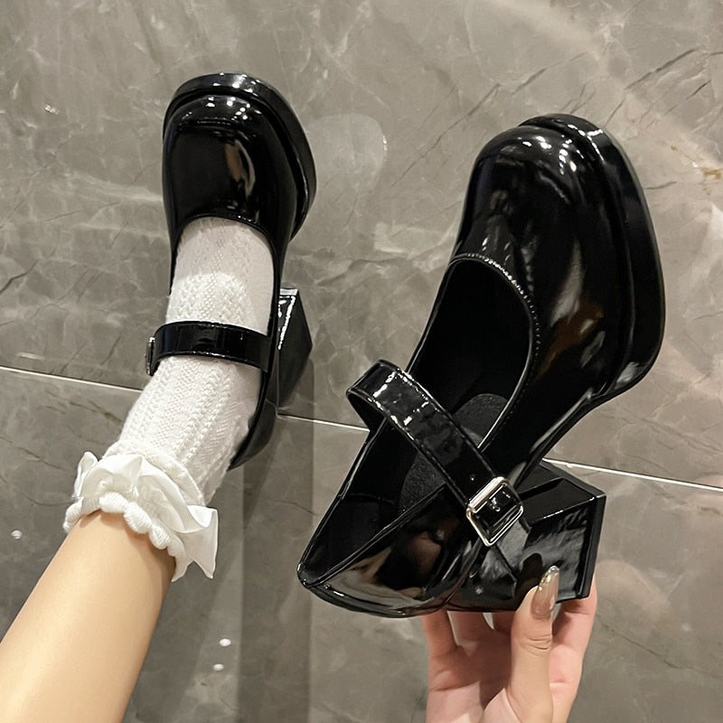 Mary Jane Platform Heeled Shoes