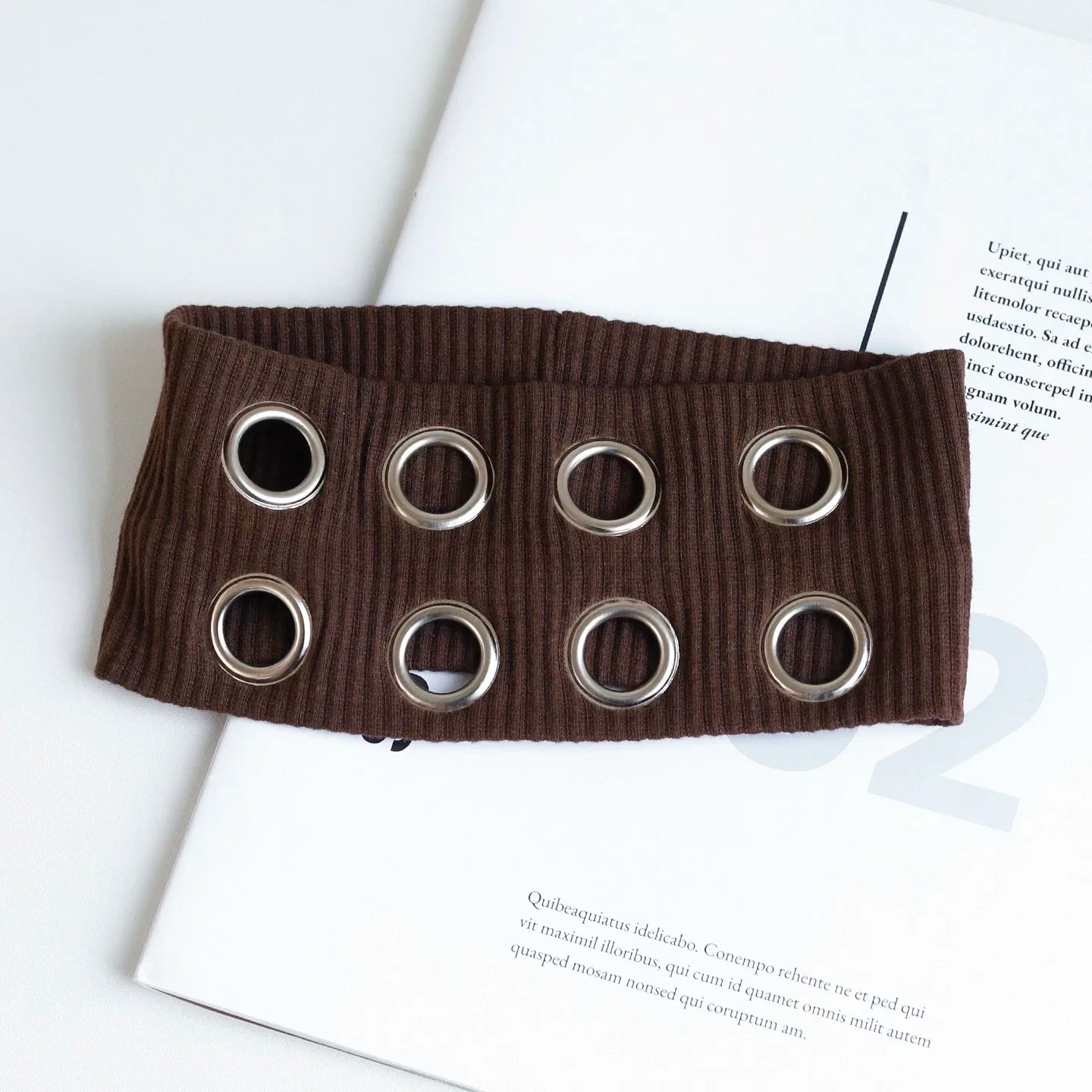Hollowed Out Eyelets Wide Headband