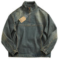 Japanese Stand Collar Long-sleeved Half-open Pullover