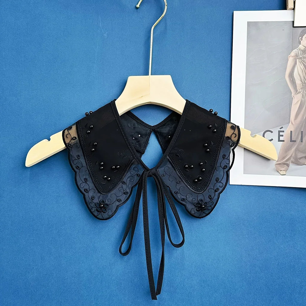 Embroidered Pearl Collar