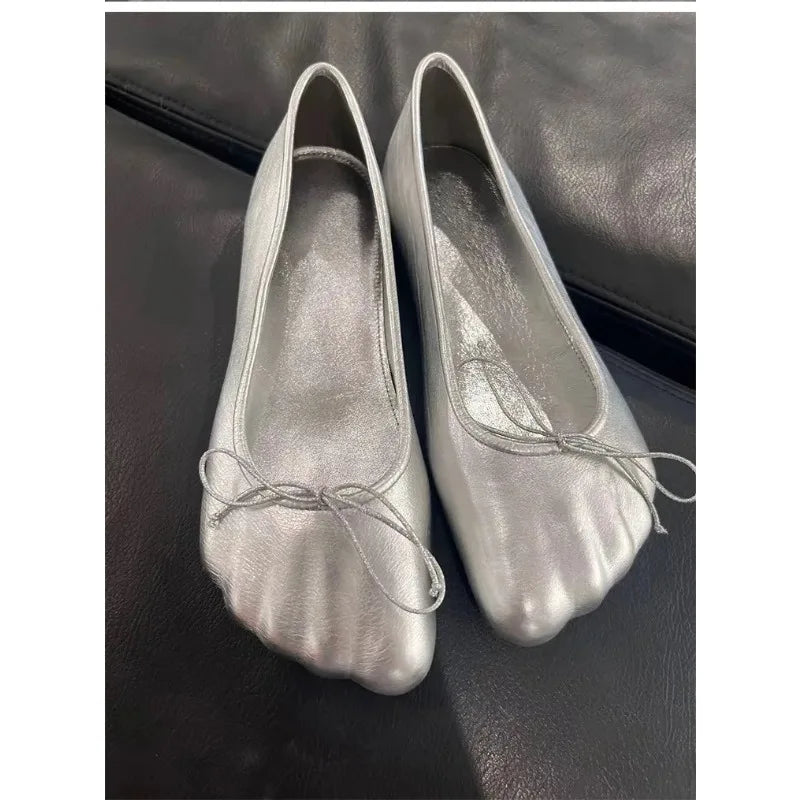 Luxury Flat Leather Ballet Shoes
