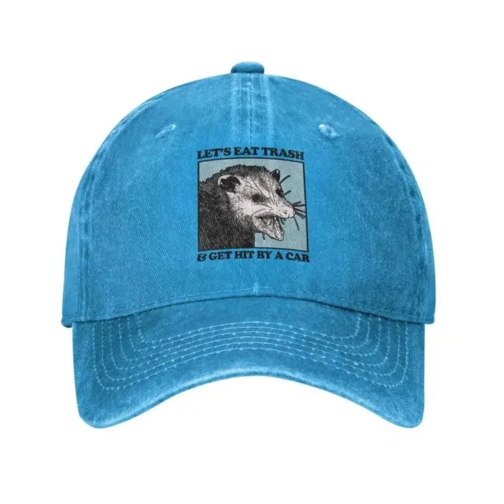 Let's Eat Trash Get Hit By A Car Baseball Cap