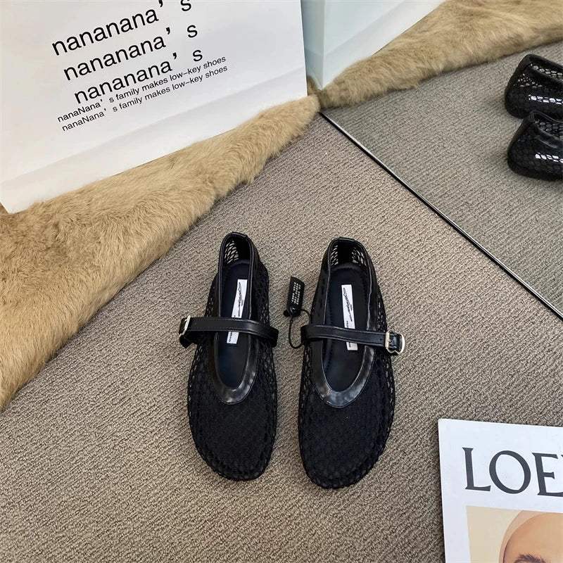 Mary Jane Mesh Flats