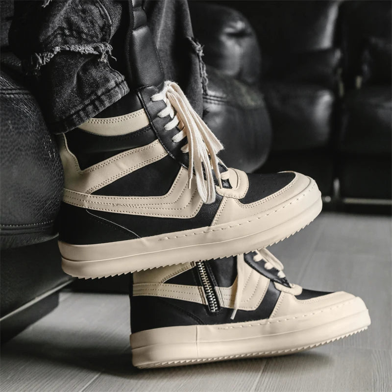 High-Top Leather Sneakers