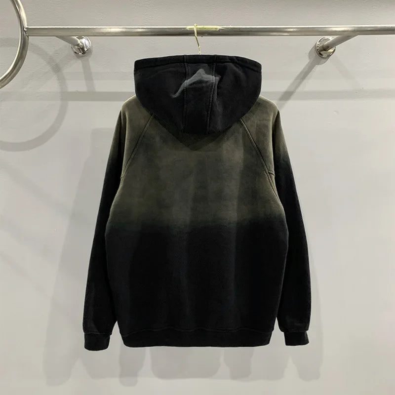 Gradient Black Zip Up Hoodie