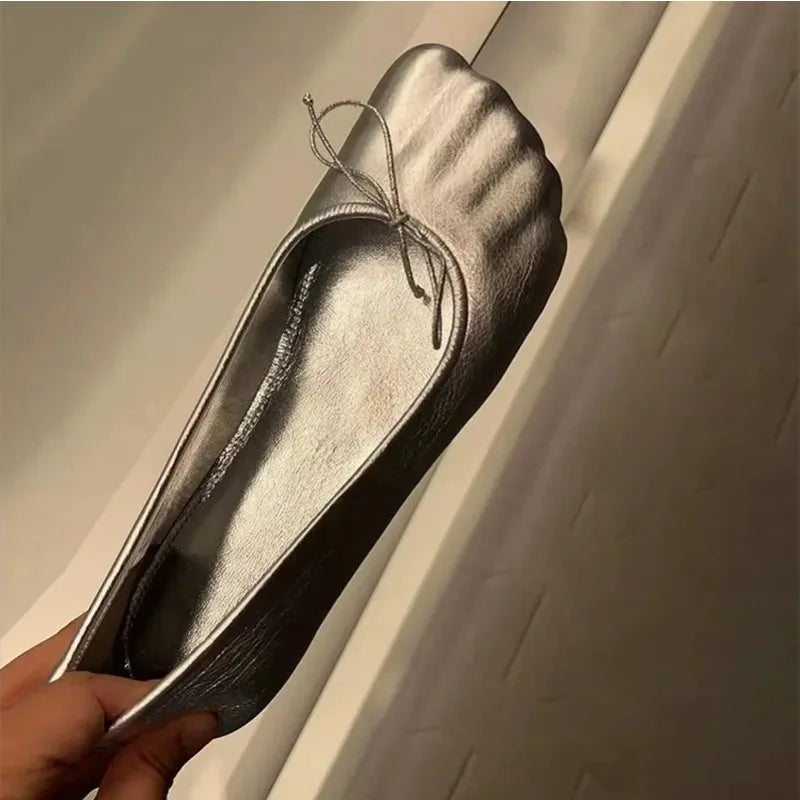 Luxury Flat Leather Ballet Shoes