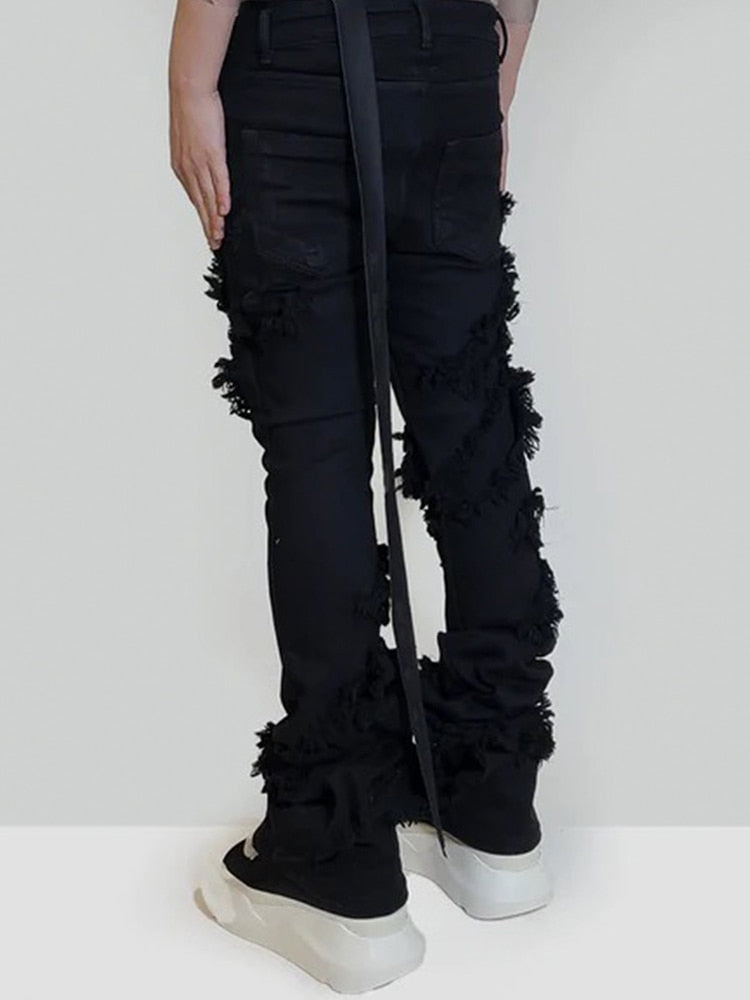 Distressed Bell Bottom Jeans
