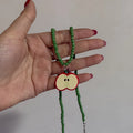 Apple Core Pendant Bead Choker Necklace