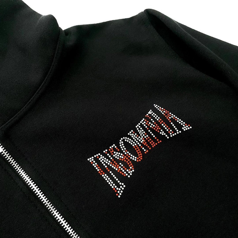 Insomnia Scream Rhinestone Zip Up Hoodie