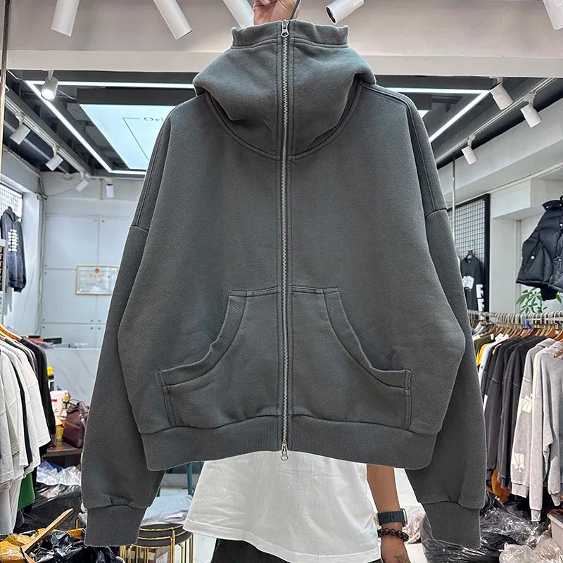 Two-way Zipper Oversized Hoodie