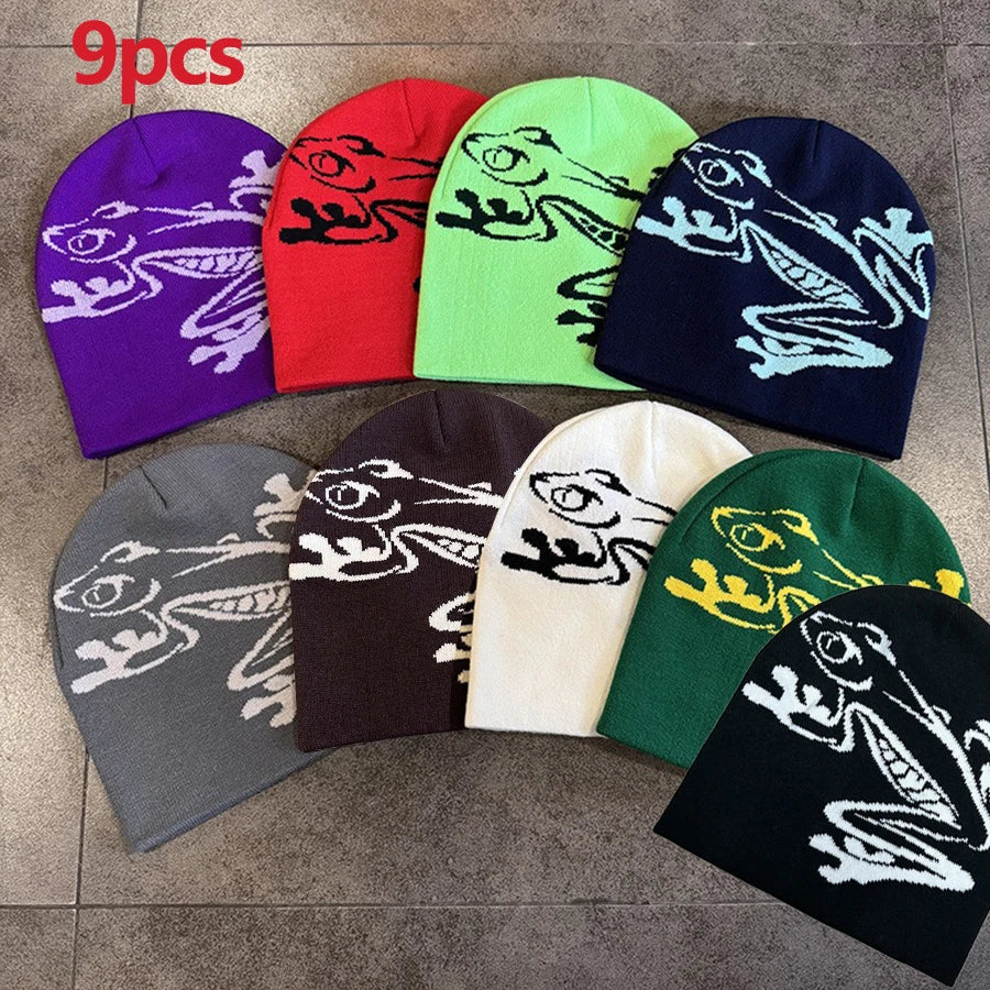 Tree Frog Knitted Beanie