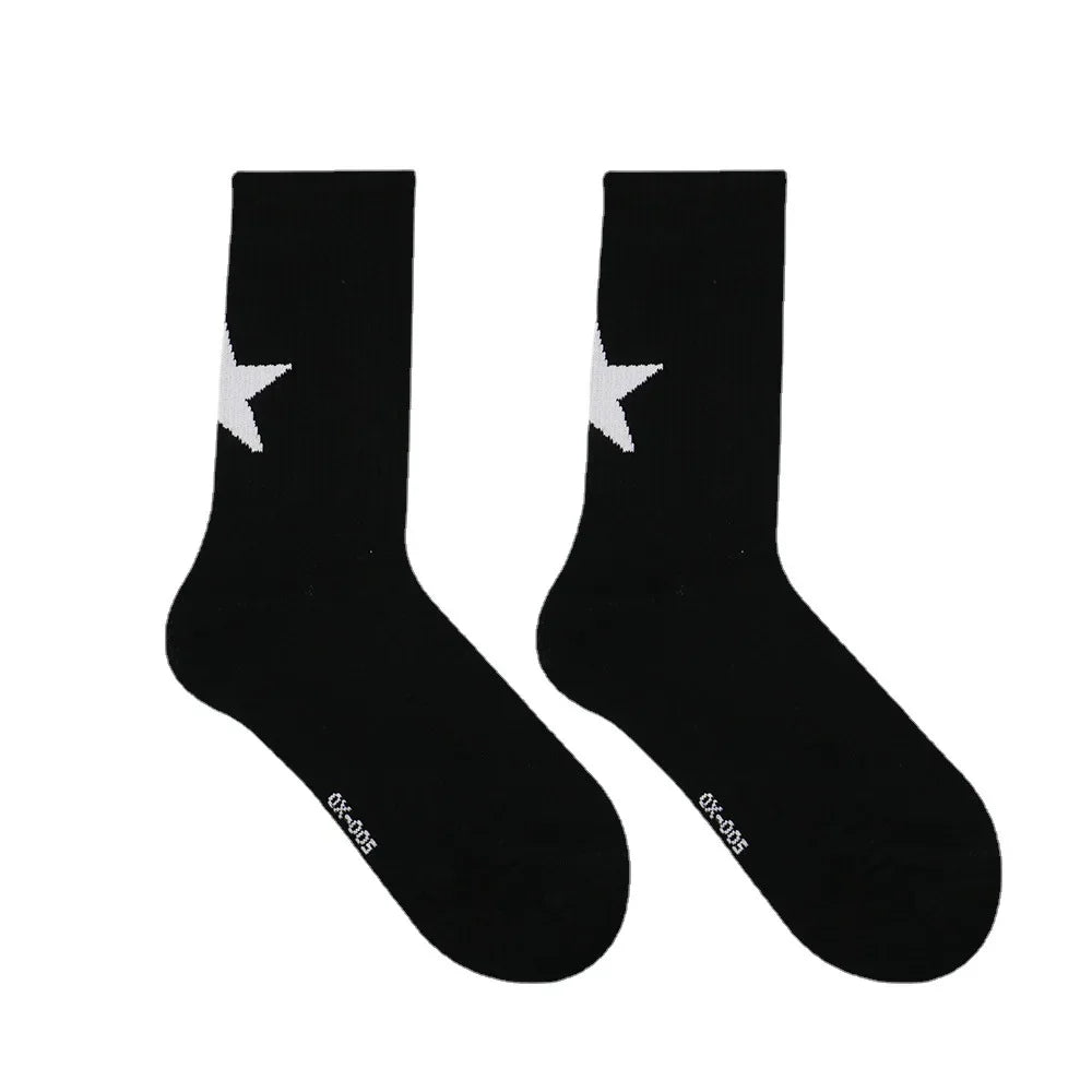 White Black Pentagram Socks